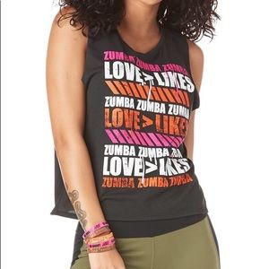 Zumba Love Over Likes Open Back Tank Shirt • XXL